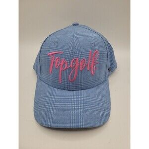 Top Golf Adjustable Women’s Baseball Hat NEW Blue Pink Plaid